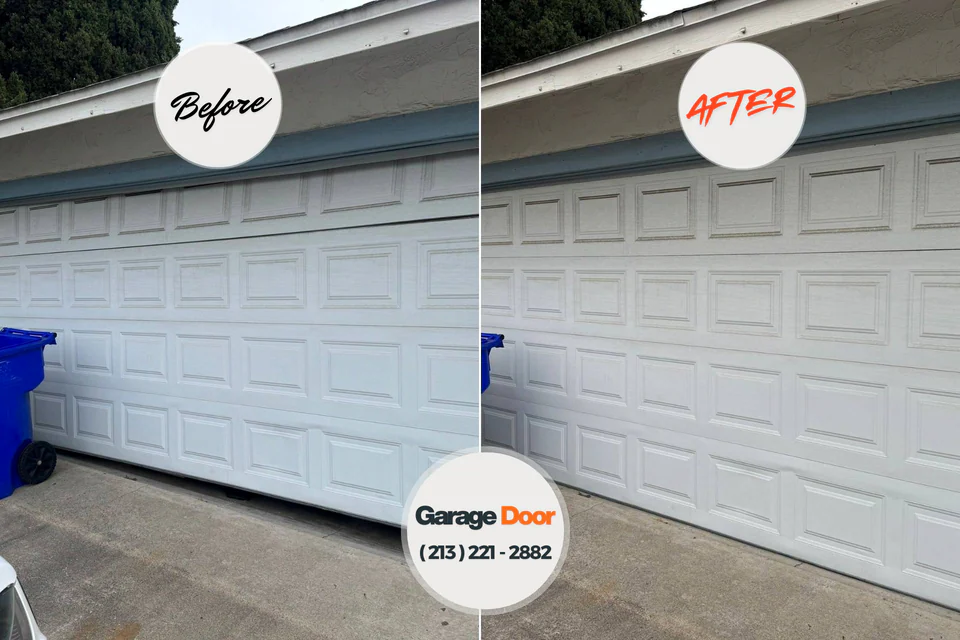Before and after: garage door repair Willows, CA